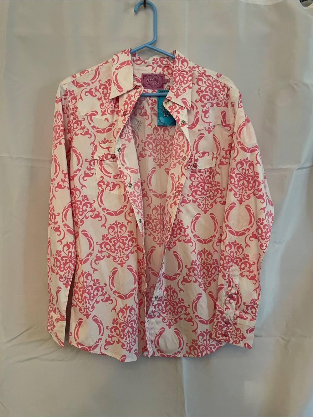 Cowgirl Hardware long sleeve Printed Button-Up Shirt Horseshoe